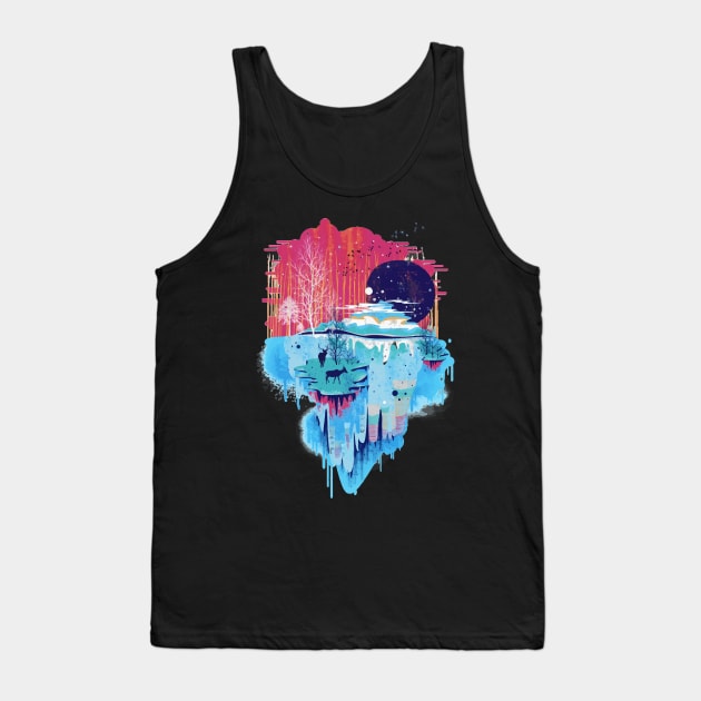 blue and red painting Tank Top by nemram